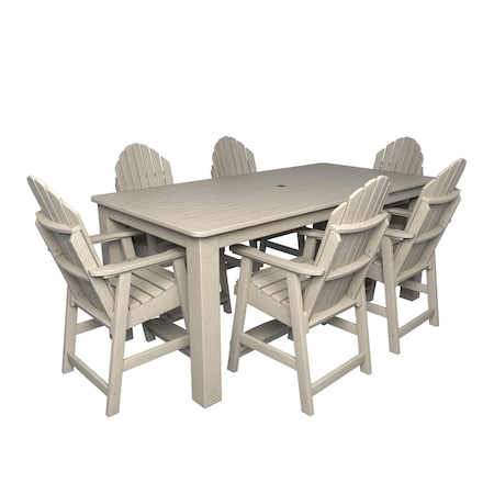Highwood Usa Hamilton 7pc Rectangular Counter Height Outdoor Patio Furniture Dining Set 84 x 42 AD-ST7HM2CO5BA-WAE